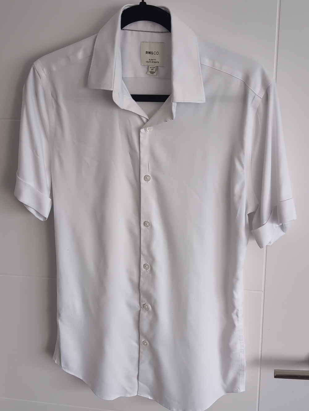 RW&CO. Men's White Slim Fit Dress Shirt | Size Small (14–14.5 Neck)